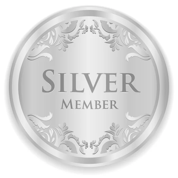 Vintage gümüş desenli gümüş üye rozeti