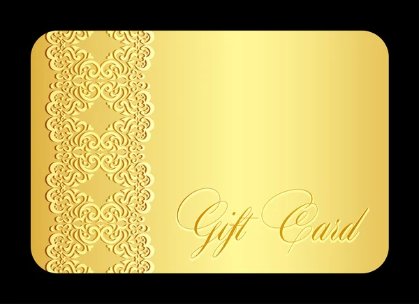 Tarjeta de regalo de oro de lujo con imitación de encaje — Archivo Imágenes Vectoriales