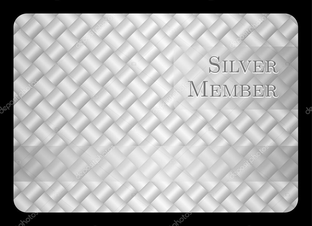 Silver member card with diagonal crossing bar template