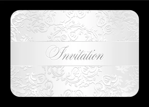 Invitación de boda blanca de lujo con encaje redondeado — Vector de stock