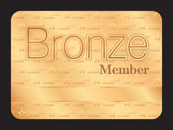 Bronz üye club kartı küçük yıldız desenli — Stok Vektör