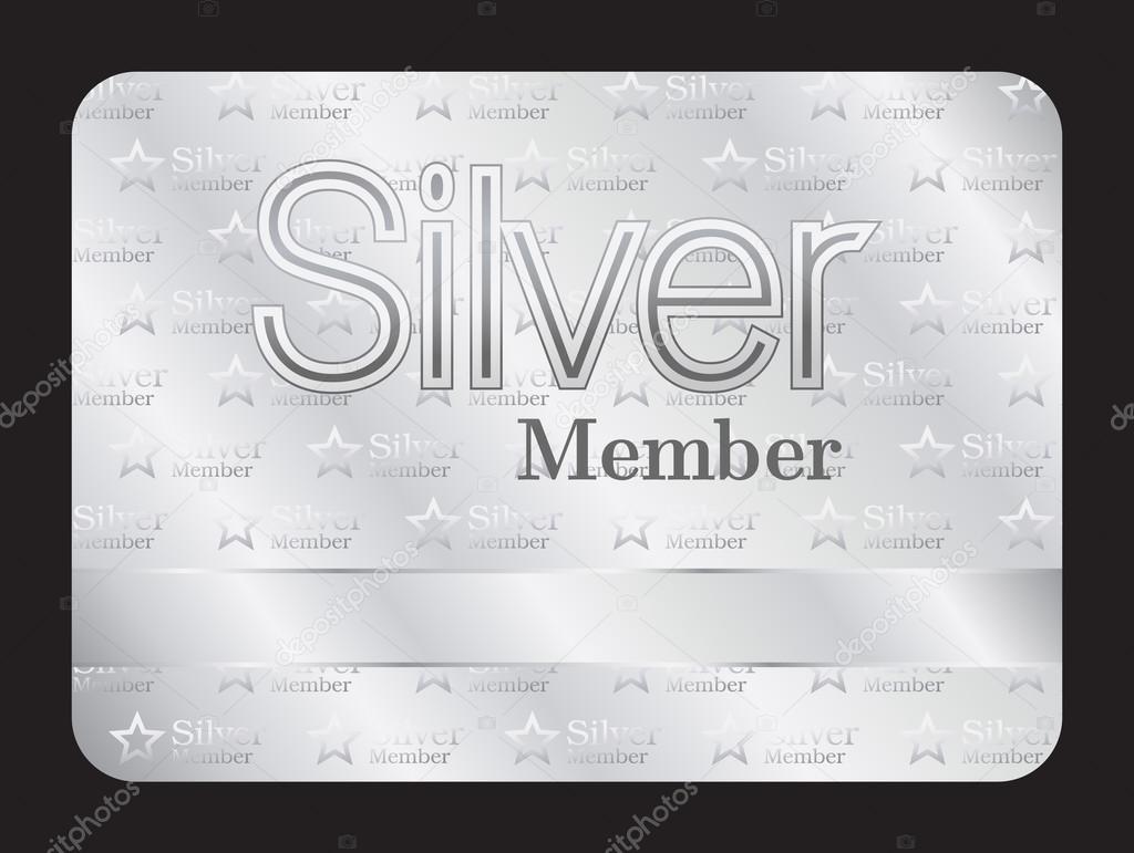 Silver member club card with small stars pattern