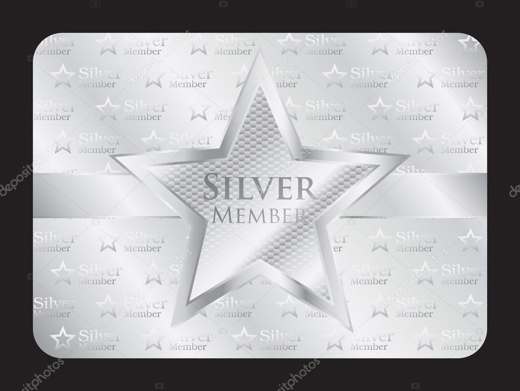 Silver member club card with big star