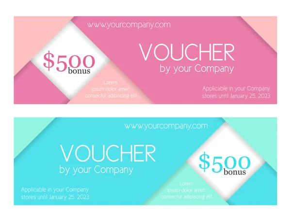 Moderno voucher semplice composto da carta piegata Illustrazione Stock