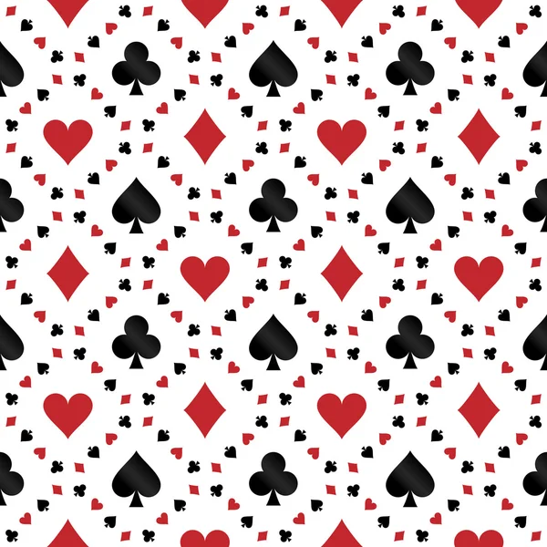 Modello senza soluzione di continuità con i simboli delle carte da poker — Vettoriale Stock