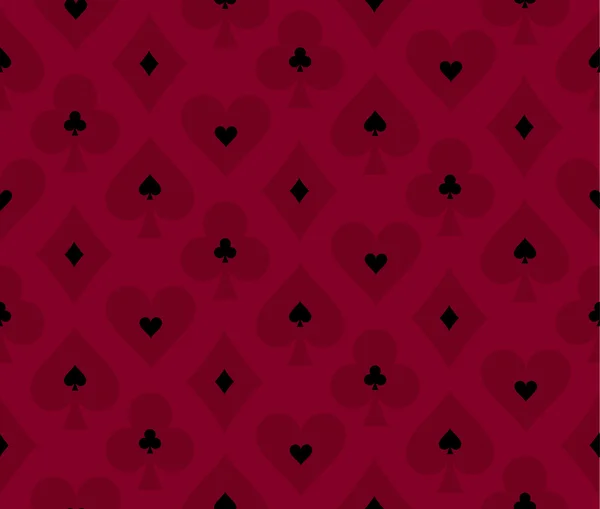 透明効果でシームレスな赤ポーカー背景 — ストックベクタ