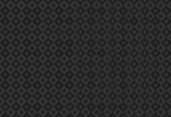 Fundo de poker preto minimalista com textura perfeita composta de símbolos de cartão —  Vetores de Stock