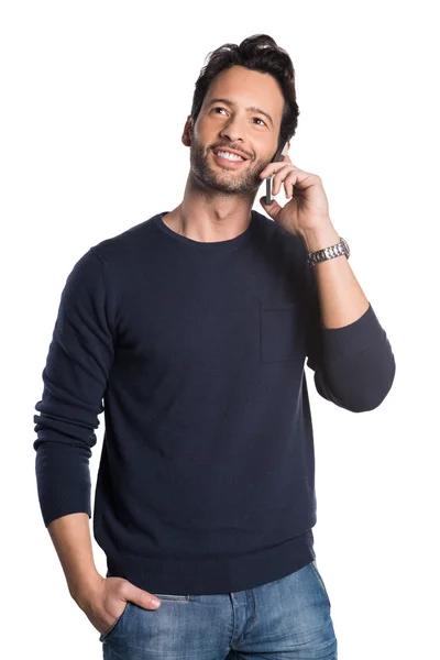 Man talking over phone — Stock Photo, Image