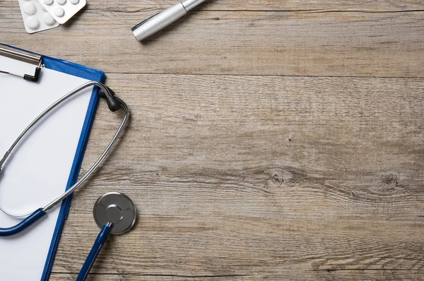 Top view of doctor desk — Stock Photo, Image