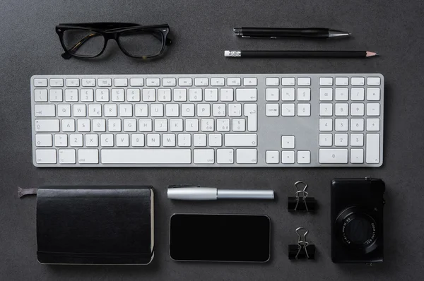 Modern black desk — Stock Photo, Image