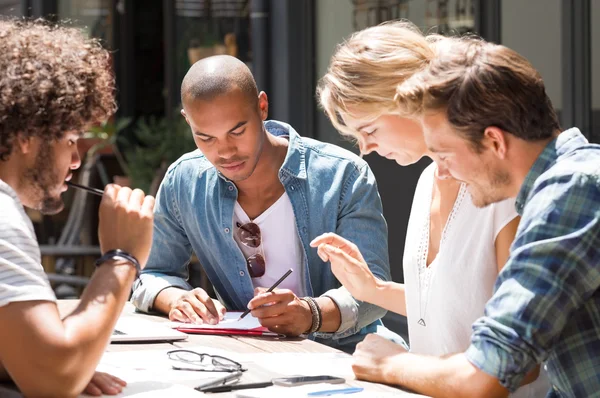 Studenti che studiano insieme — Foto Stock