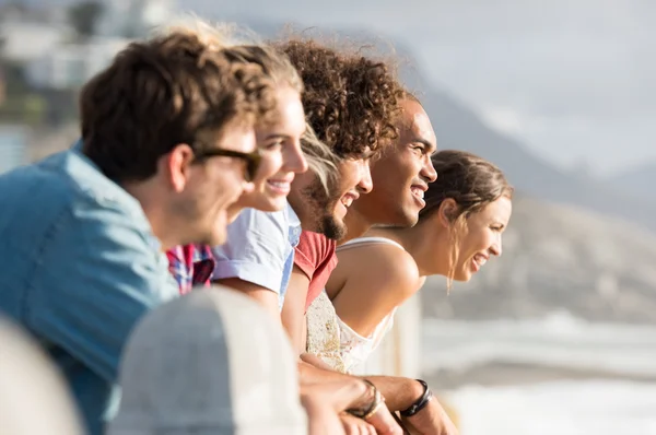 Amigos mirando el atardecer — Foto de Stock