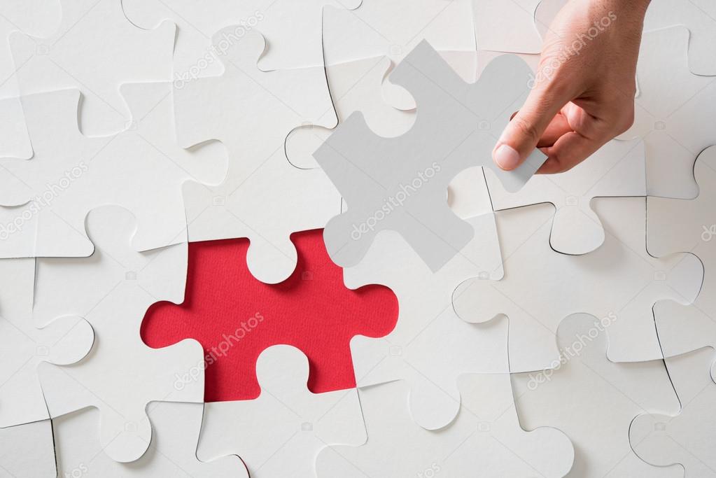 Business solution with puzzle