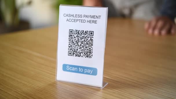 Close Hands Woman Making Quick Easy Contactless Payment Her Smartphone — Stock Video
