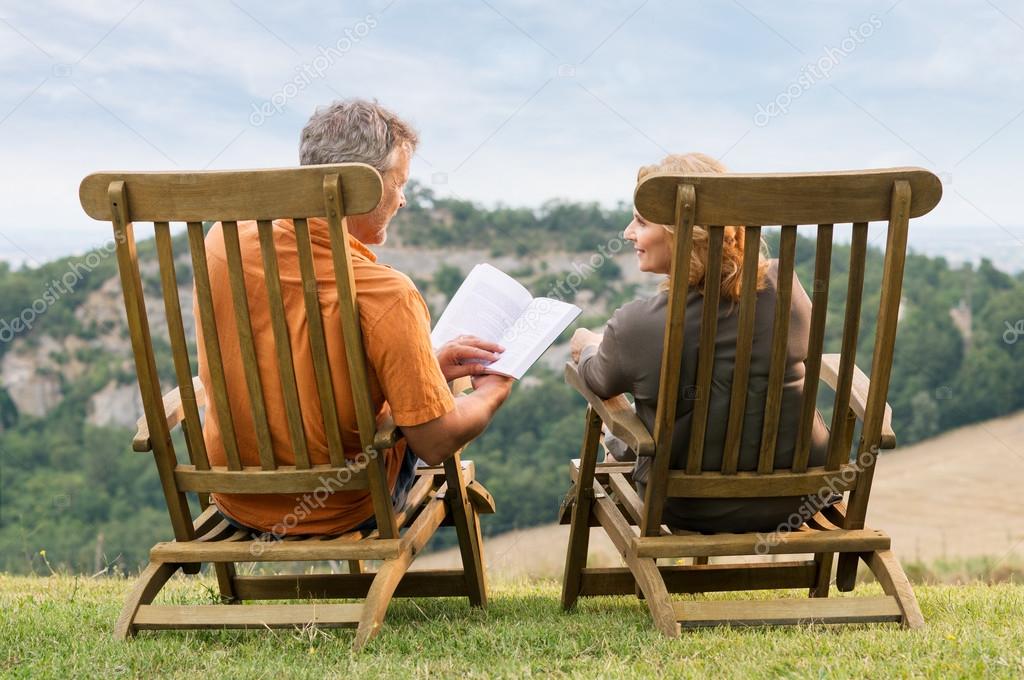 Mature Couple Reading Book