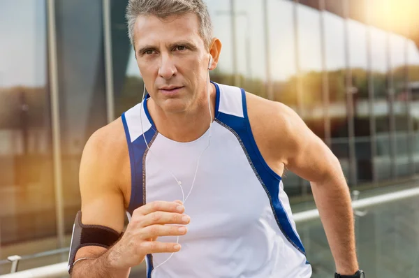 Mature Male Athlete Jogging — Stock Photo, Image