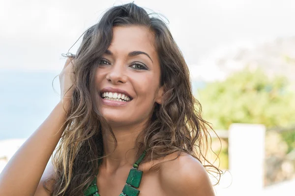 Laughing Girl Outdoor — Stock Photo, Image