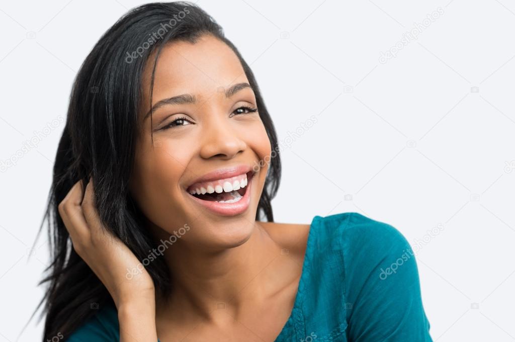 Young african woman smiling