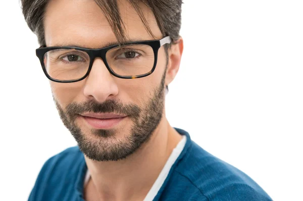 Satisfied man in spectacle — Stock Photo, Image