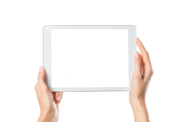 Hands holding digital tablet — Stock Photo, Image