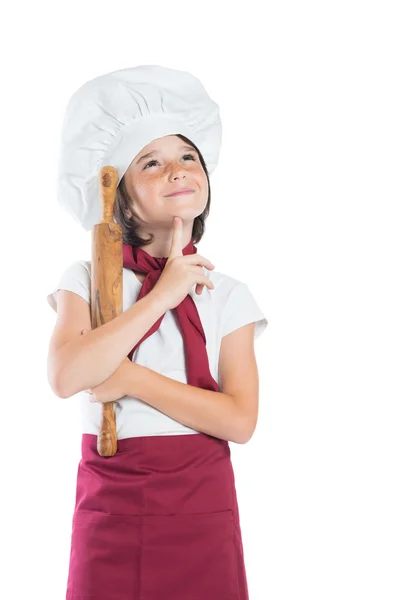 Gondolkodás chef, kisfiú. — Stock Fotó