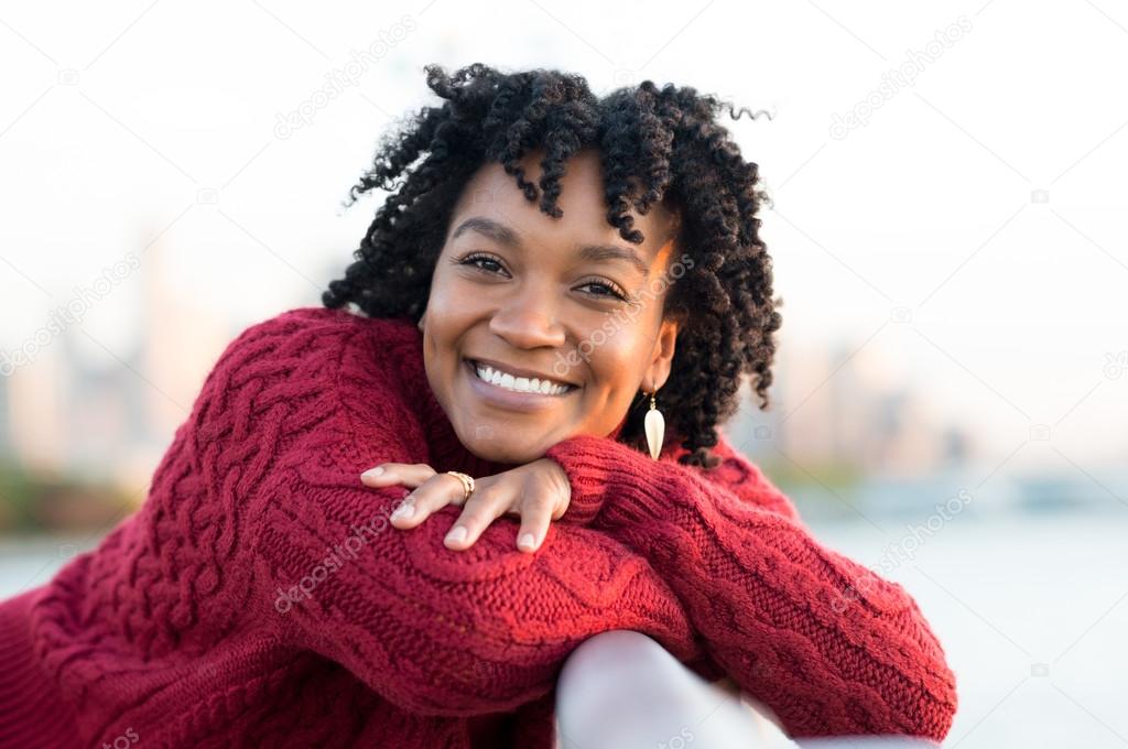 Carefree young woman smiling