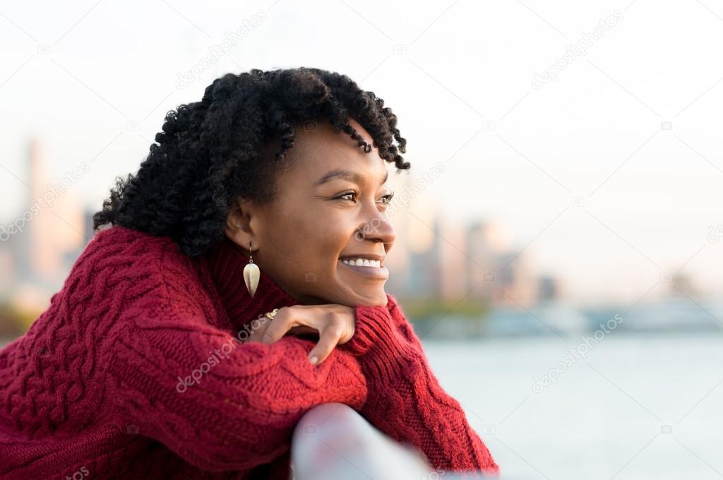 Woman thinking outdoor