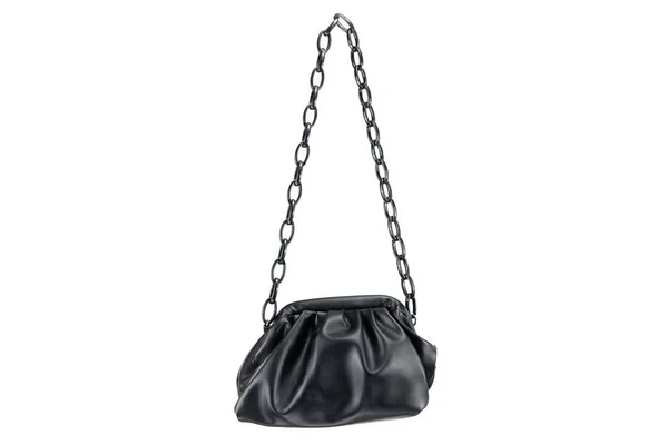 Women Handbag Hanging White Background Beautiful Luxurious Bright Red Leather — 스톡 사진