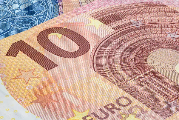 Macro Close Superfície Design Notas Euro Notas União Europeia Papel — Fotografia de Stock