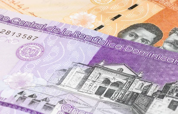 Blízko Pesos Dominikánské Republiky Papírové Bankovky Karibské Země Detailní Zachycení — Stock fotografie