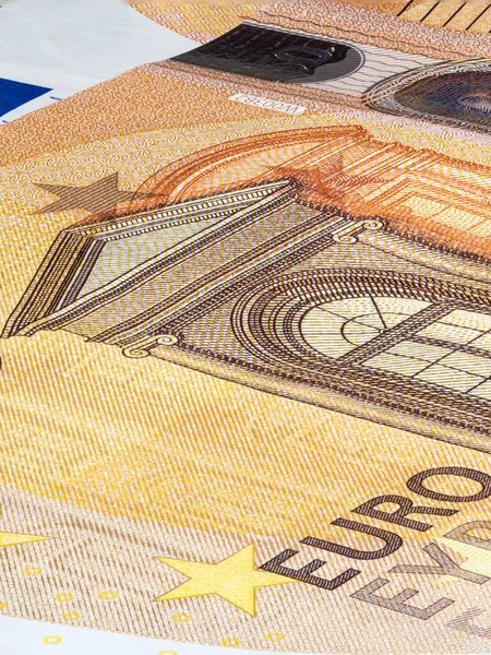 Intaglio Nyomtatás Makrofotográfiája Egy Ötven Eurós Bankjegyen Nagy Felbontású Felvétel — Stock Fotó