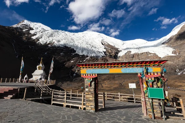 Bergstopp Vid Tibet Kängbuglaciär 5200 Meter Över Havet Snö Bergstoppen — Stockfoto