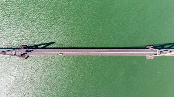 Ett Flygfotografi Johor Bridge Södra Malaysia Malaysia Fångas Från Himlen — Stockfoto