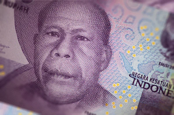 Nahaufnahme Der Indonesischen Banknoten Rupiah Ist Die Indonesische Währung Hier — Stockfoto