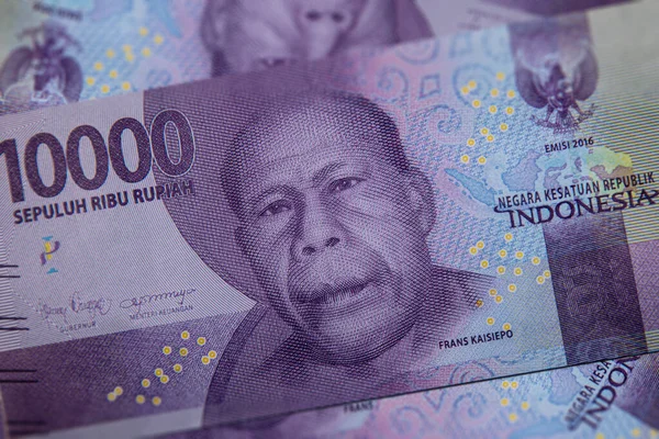 Primo Piano Delle Banconote Indonesiane Rupiah Valuta Indonesiana Ecco Mucchio — Foto Stock