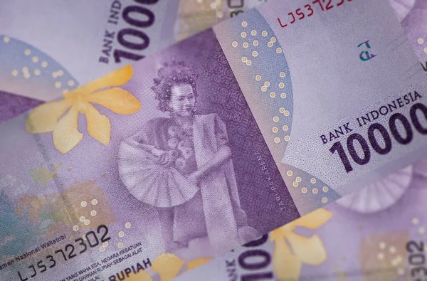 Rückseite Nahaufnahme Der Indonesischen Währung 10000 Rupiah Rückseite Der Banknote — Stockfoto