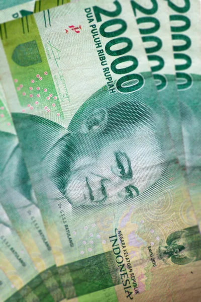 Nahaufnahme Der Indonesischen Banknoten Rupih Ist Die Indonesische Währung Hier — Stockfoto
