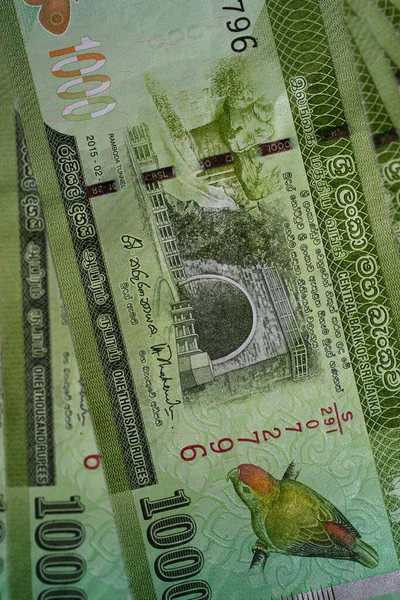 Macro Photography 1000 Sri Lanka Rupee Rupie Paper Currency Republic — Stock Photo, Image