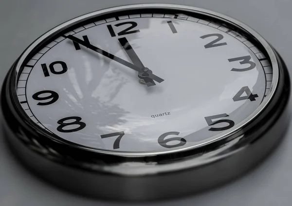 Relógio Parede Mostrar Tempo Execução Lapso Tempo Relógio Parede Moderno — Fotografia de Stock