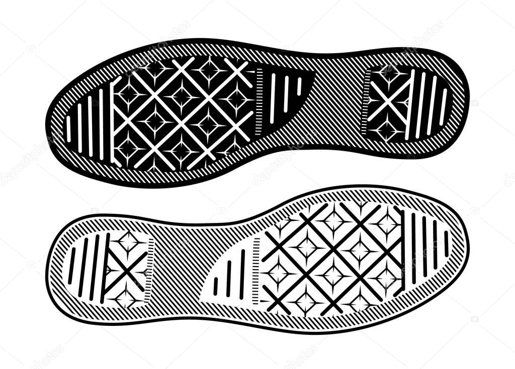 Sneaker footprint vector illustration