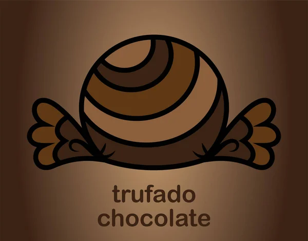 Bonbon Chocolat Trufado Dans Emballage Enveloppé — Image vectorielle