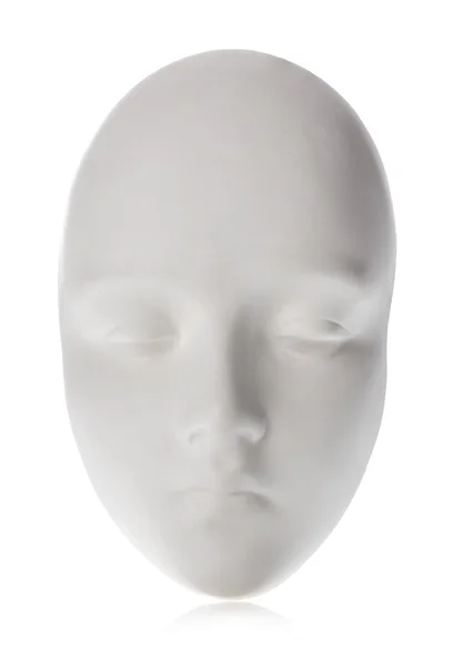 Máscara branca close-up isolado no fundo branco . — Fotografia de Stock