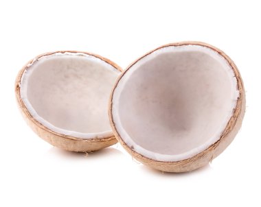 Beyaz arka plan üzerinde izole genç tatlı hindistancevizi yakın çekim.