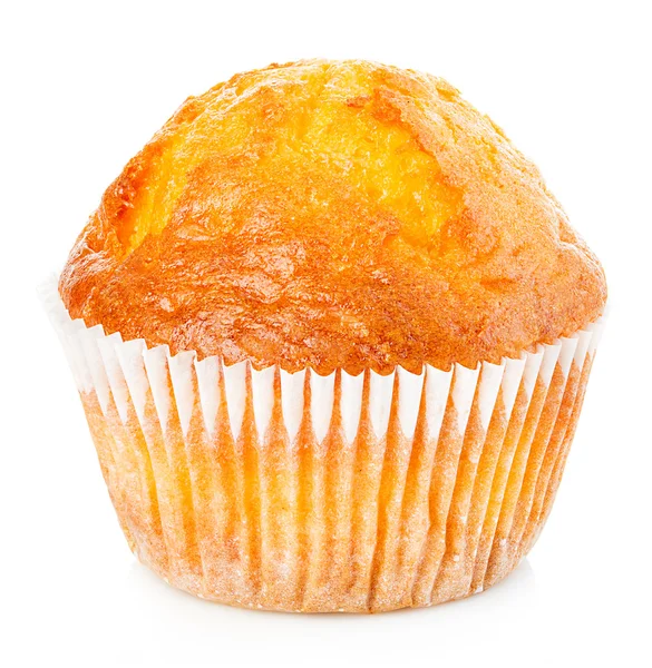 Delicious muffin close-up isolated on white background. — Stock Photo, Image