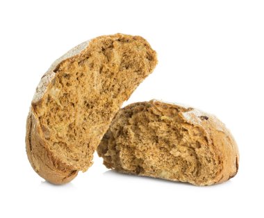 Beyaz arka planda izole edilmiş ev yapımı ekmek.