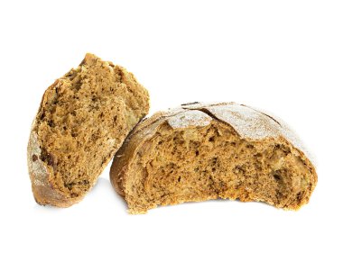 Beyaz arka planda izole edilmiş ev yapımı ekmek.