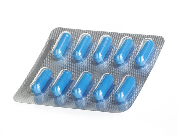 Pills in blister packs isolated on white background — Stock Photo, Image