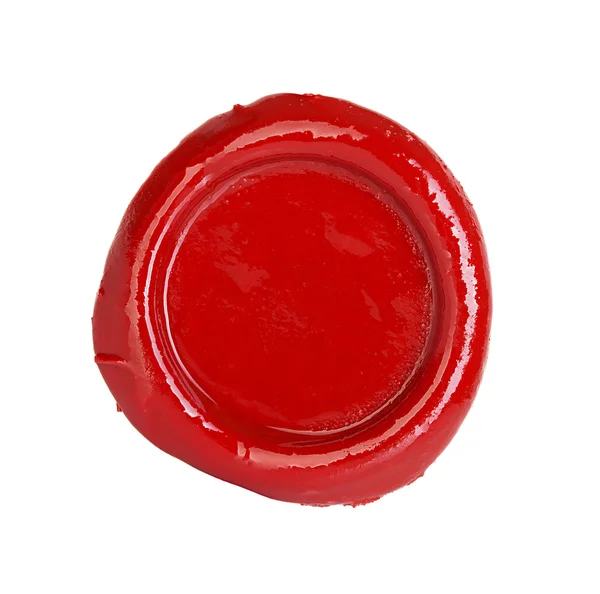 Red wax seal isolated on white background — Stock Photo, Image