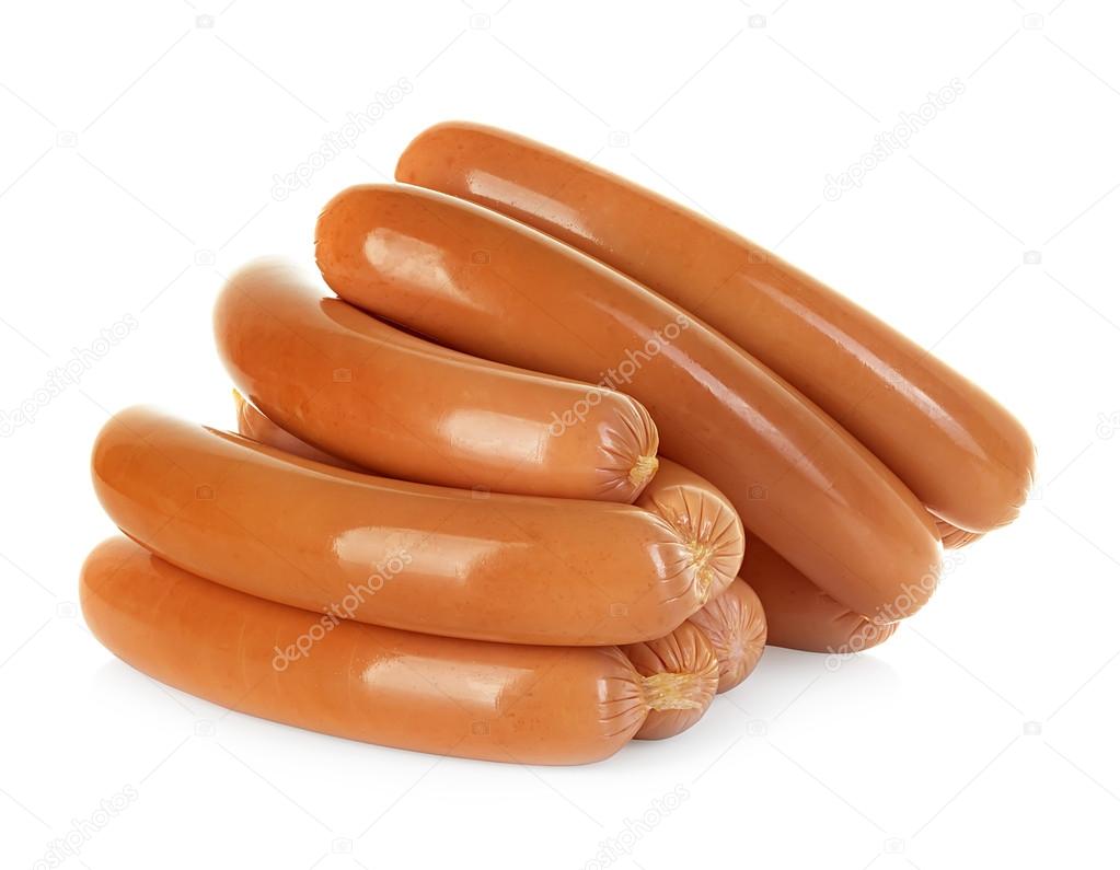 Sausages isolated on a white background