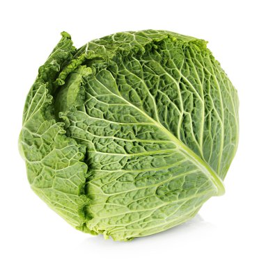 Savoy cabbage isolated on white background clipart